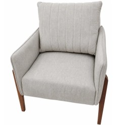 Poltrona Orion Em Linho Com Almofada Solta House Decor Bege 48171