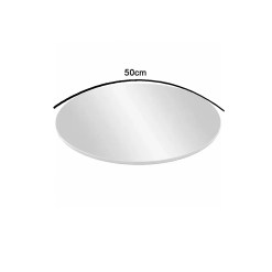 Prato Giratorio Laqueado Sem Borda 50cm Com Vidro Rj Decor 42631