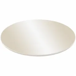 Prato Giratorio Laqueado Sem Borda 50cm Com Vidro Rj Decor Off White 99415