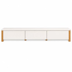 Rack Monaco 220cm Para Tv Ate 72 Polegadas 3 Gavetas Giga Off White 29114