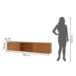 Rack Suspenso Dominus 180cm Para Tv Ate 75 Polegadas Ripado Mavaular 90135