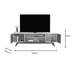 Rack Valencia 180cm Para Tv Ate 72 Polegadas 3 Portas Giga 69918