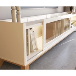 Rack Vellaro 220cm Para Tv Ate 75 Polegadas 1 Porta De Vidro Edn 17567