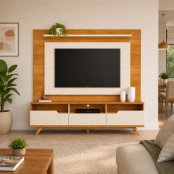 Rack Com Painel Diplomata Sem Led Para Tv Ate 60 Polegadas 3 Portas Valdemoveis 44432