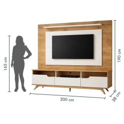 Rack Com Painel Diplomata Sem Led Para Tv Ate 60 Polegadas 3 Portas Valdemoveis 51026