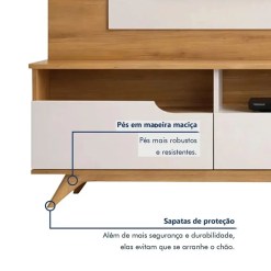 Rack Com Painel Diplomata Sem Led Para Tv Ate 60 Polegadas 3 Portas Valdemoveis 94716