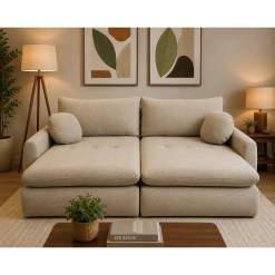 Sofa Cama Amaranto 190cm Em Linho 3 Lugares Retratil Innove 20424