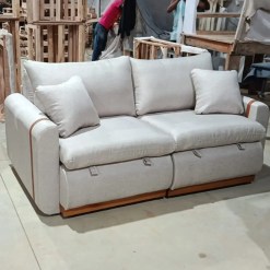 Sofa Cama Canada Em Linho 190cm Retratil 3 Lugares Plena 86969