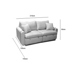 Sofa Cama Canada Em Linho 210cm Retratil 4 Lugares Plena 13490