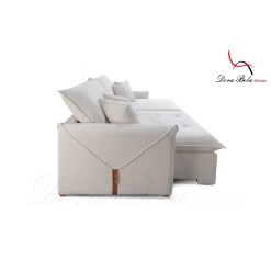 Sofa Cama Hermes Em Linho 230cm Com Molas Ensacadas Retratil 4 Lugares Dora Bela 93836