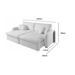 Sofa Cama Organ Em Linhao 230cm Com Molas Ensacadas Retratil 4 Lugares Dora Bela 49382
