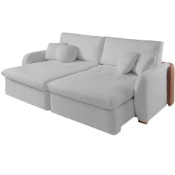 Sofa Cama Organ Em Linhao 230cm Com Molas Ensacadas Retratil 4 Lugares Dora Bela Cinza 89899