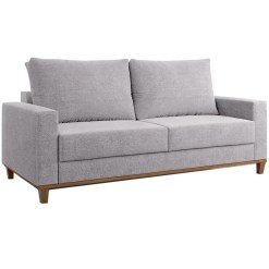 Sofa Felicia Em Linhao 2 Lugares Com Almofadas Soltas 180cm Viero Cinza 41485