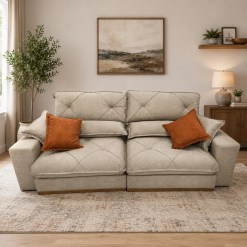 Sofa Gran Best Em Linho 4 Lugares Retratil E Reclinavel 250cm Aifos 62063