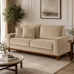 Sofa Grecia 180cm Em Veludo 2 Lugares Pe Madeira Aifos 38181