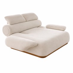Sofa Modulado Articulado Lisboa 160cm Em Veludo Reclinavel House Decor Bege 34271