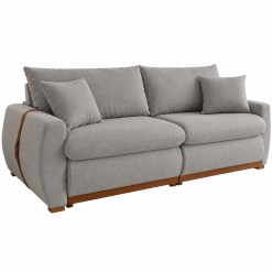 Sofa New Prime Em Linho 4 Lugares Retratil 230cm Cinza 88012