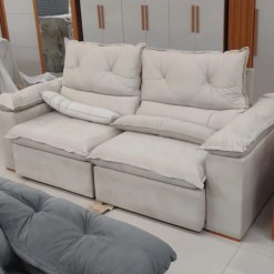 Sofa Zenit 4 Lugares Retratil E Reclinavel 230cm Tecido Veludo 55839