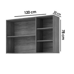 Armario Aereo Brilhante 120cm 2 Portas Com Vidro Reflecta Mgm 20678