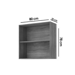 Armario Aereo Brilhante 80cm 2 Portas Com Vidro Reflecta Mgm 13385