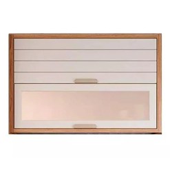 Armario Aereo Eloise 120cm 2 Portas Com Vidro Reflecta Mgm Cinamomo Off White 36355
