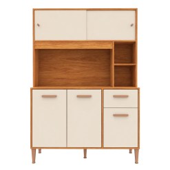 Armario De Cozinha Perola 5 Portas 1 Gaveta Fellicci Cinamomo Off White 50247