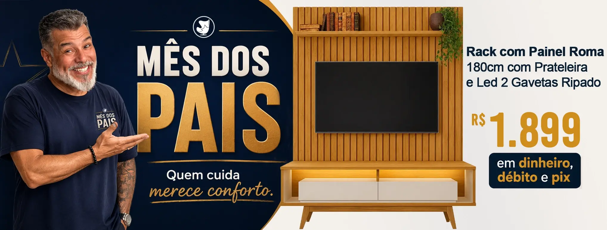 BANNER AGOSTO 2026 MES DOS PAIS RACK COM PAINEL ROMA