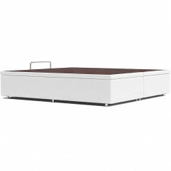 Base Bau Bipartida Sommier Queen Em Corino 48x198x158cm Ortobom Branco 13527