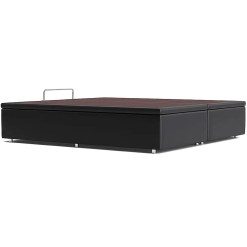 Base Bau Bipartida Sommier Queen Em Corino 48x198x158cm Ortobom Preto 26372