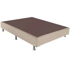 Base Sommier Casal Em Corino 48x188x138cm Ortobom Bege 77400