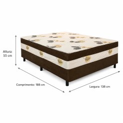 Cama Box Sonho Bom Casal 138x188x55cm Nosso Sonho 68423