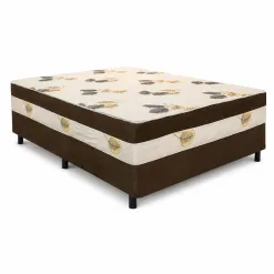 Cama Box Sonho Bom Casal 138x188x55cm Nosso Sonho Marrom 93028