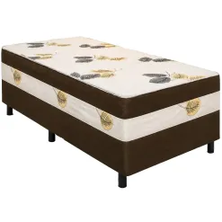 Cama Box Sonho Bom Solteiro 88x188x55cm Nosso Sonho Marrom 51924