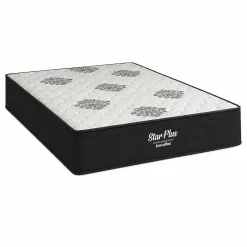 Colchao Star Plus Queen Com Molas Ensacadas 25x198x158cm Inovaflex Branco Com Preto 22490