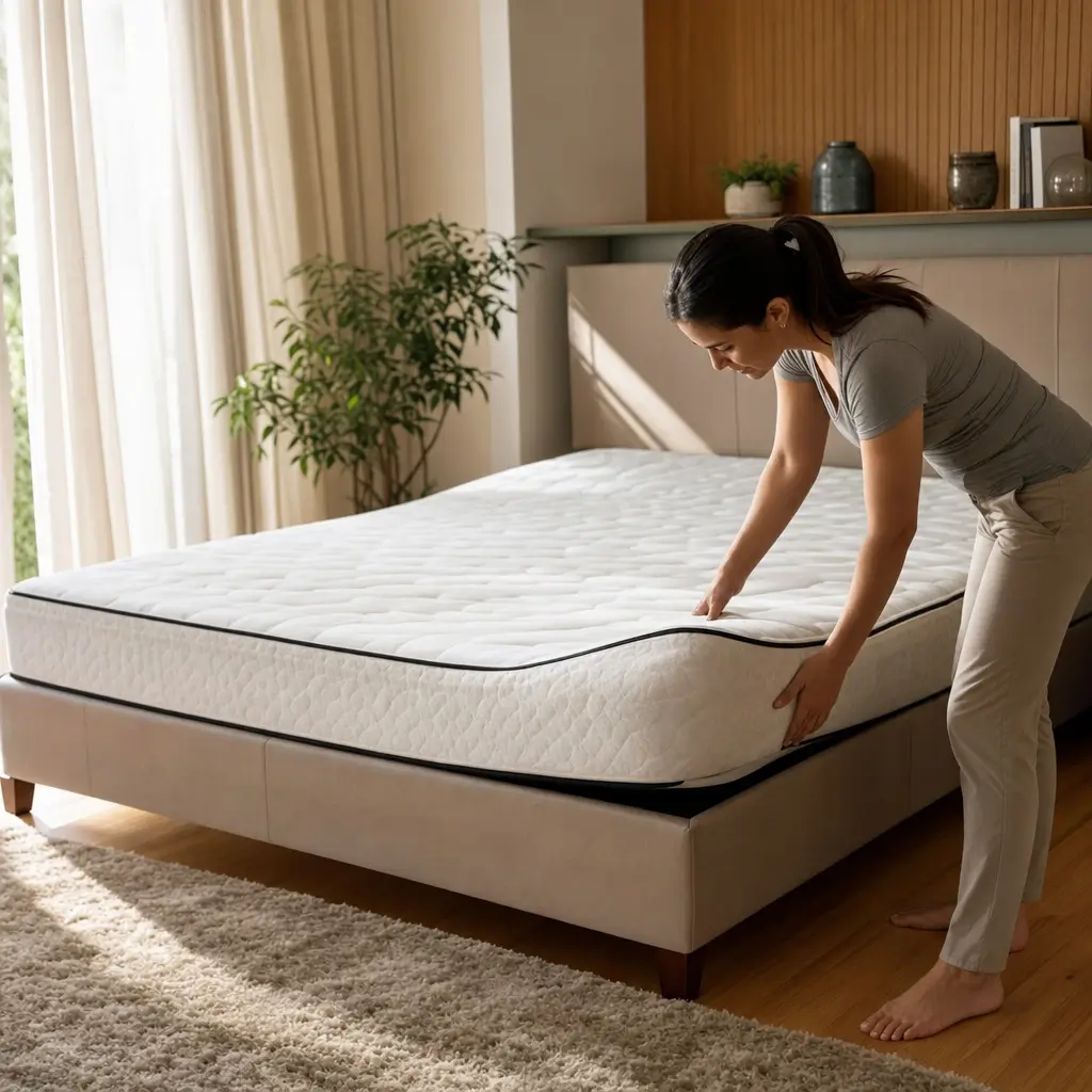 Como rodar o colchão e com que frequência para durar mais mulher ajustando colchão na cama