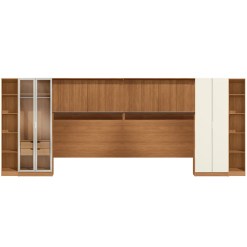 Conjunto Modulado K037 Com 12 Portas Sendo 2 Em Vidro E 4 Gavetas 8 Pecas Kappesberg Canela Off White 89651