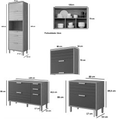 Cozinha Eloise Completa 5 Pecas 9 Portas 7 Gavetas Mgm 38146