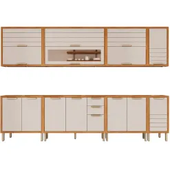 Cozinha Eloise Completa 8 Pecas 11 Portas 5 Gavetas Mgm Cinamomo Off White 46277