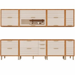 Cozinha Eloise Completa 8 Pecas 6 Gavetas 11 Portas Mgm Cinamomo Off White 92338