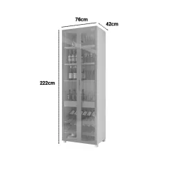 Cristaleira Prisma 2 Portas Reflecta Com Led Gelius 26004