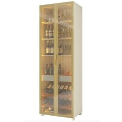 Cristaleira Prisma 2 Portas Reflecta Com Led Gelius Off White 35589