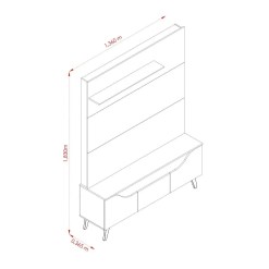 Estante Home Polo Para Tv Ate 55 Polegadas 3 Portas Madetec 56222