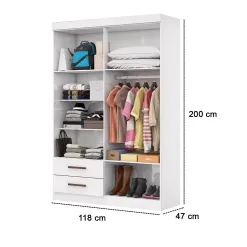 Guarda Roupa Hercules Solteiro Sem Espelho 4 Portas 2 Gavetas Carioca 95015