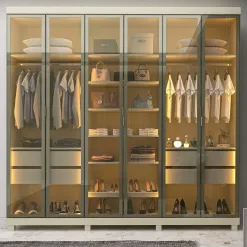 Guarda Roupa Imperatriz Casal 6 Portas 4 Gavetas Reflecta Com Led Gelius 12126