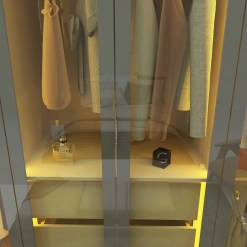 Guarda Roupa Innova Casal 4 Portas Reflecta 4 Gavetas Com Led Gelius 25420