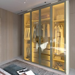 Guarda Roupa Innova Casal 4 Portas Reflecta 4 Gavetas Com Led Gelius 50888