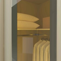 Guarda Roupa Innova Modulo 1 Porta Reflecta Canto Com Led Gelius 71562
