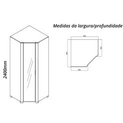 Guarda Roupa Innova Modulo 1 Porta Reflecta Canto Com Led Gelius 93467