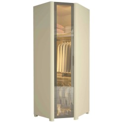 Guarda Roupa Innova Modulo 1 Porta Reflecta Canto Com Led Gelius Off White 98625