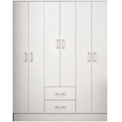Guarda Roupa Jamaica Casal 6 Portas 2 Gavetas Fellicci Branco 22023